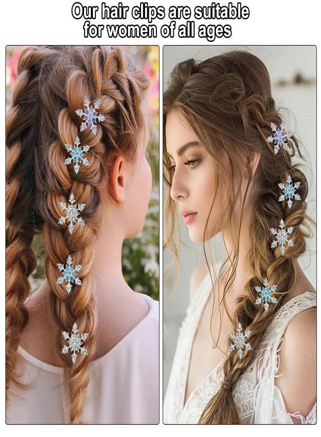 CYUXING 30Pcs Mini Rhinestone Snowflake Hair Clips, Cute Frozen Hair Decorations Accessories Supplies, Mini Rhinestones Silver Snowflake Ornaments Supplies for Women - Image 4